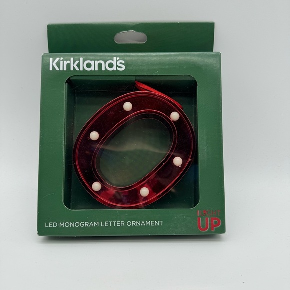 Kirklands LED O Monogram Letter Ornament Red Holiday Christmas - Picture 1 of 6